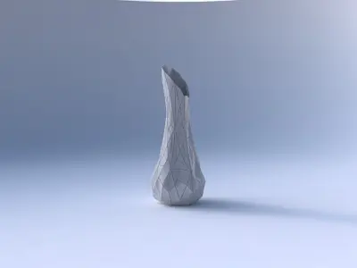 Vase top bent hexagon 2 with mosaic plates 3D print model