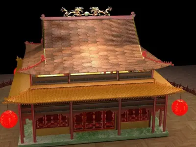 Chinese ancient house  3D model 24