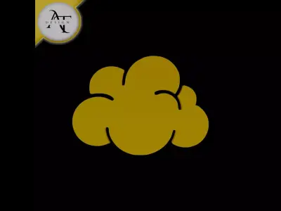 Simple Cloud Symbol - 2D Art Free 3D print model shop