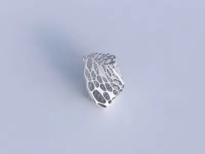 Vase twisted bent quadratic with cracked organic lattice  3D print model