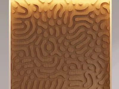 Decorative Wooden Wall Model 18 Low-poly 3D model