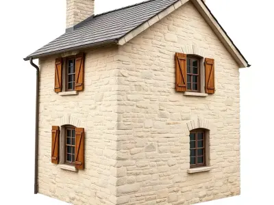 Rustic Stone Cottage model pack Low-poly 3D model