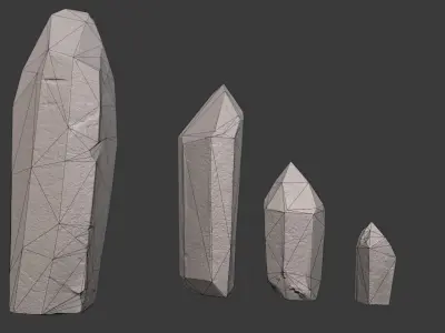 yellow crystals for climbing interior decoration Low-poly 3D model