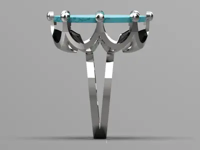 Luxury ring with turquoise model gr0031 3D print model