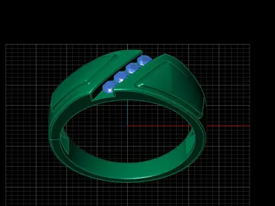 Print Ready STL 3DM  Gents Rings Diamond Men Ring  3D print model 198