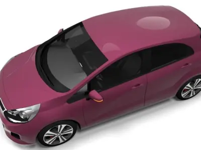 KIA RIO 5DOOR 2012 LOWPOLY Low-poly 3D model