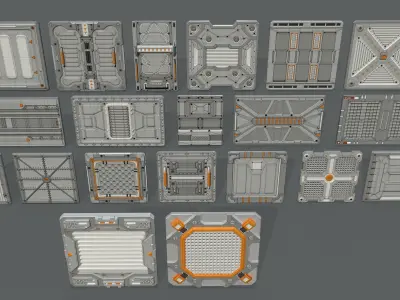 Sci-Fi Panels - Collection 3 - 20 pieces  3D model