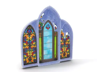 Gothic Stained Glass model pack Low-poly 3D model