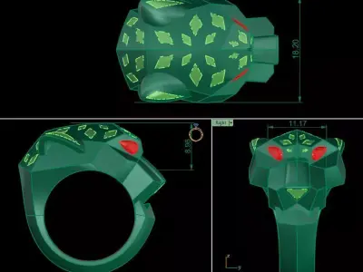 Panther de Ring size US 7 3D print model