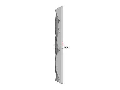 Undulated wave 3d decor wall relief N03 3D print model