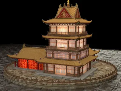 Chinese ancient house 3D model 47