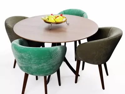 Dining set with Chair and Table 3D model
