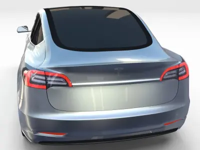 Tesla Model 3 Silver 3D model
