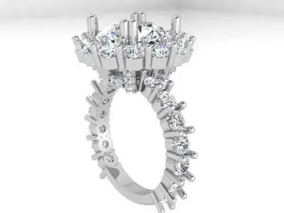 Round Halo Ring 3587 3D print model