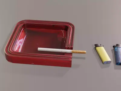ashtray Low-poly 3D model