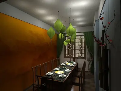 Chinese interior room design 3D model