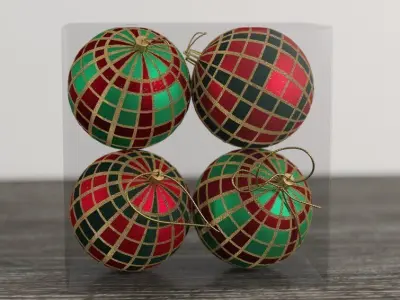 Polypropylene Plaid Ball Ornament 3D model