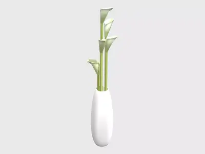 Decorative Vase With Lillies Low-poly 3D model