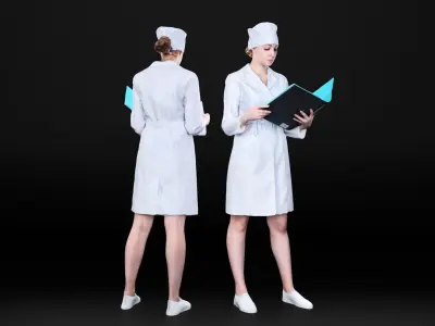 Medical nurse 75 Low-poly 3D model