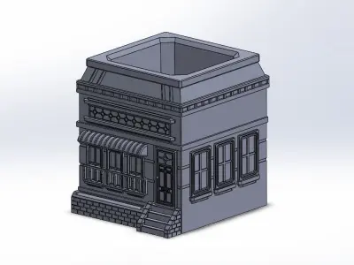 European retro house pattern vase 3D print model
