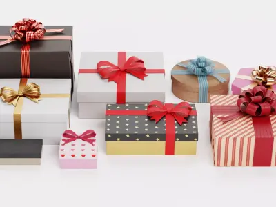 9 Gift Boxes Collection - Celebration Edition 3D model