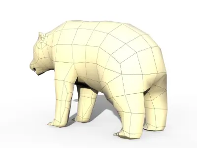Bear game ready Low-poly 3D model
