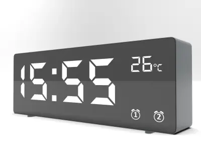 CLOCK GRAY WHITE Low-poly 3D model