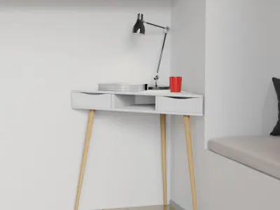 Study desk collection vol3 Low-poly 3D model