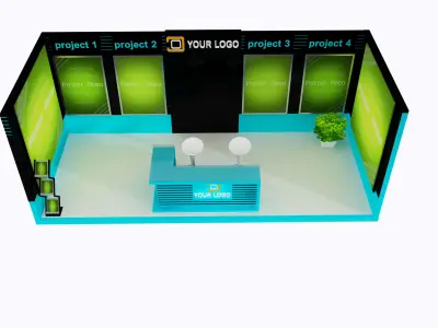 Booth Exhibition Stand a419c  3D model