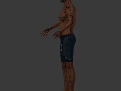 African Swimmer - Surfer 3D model