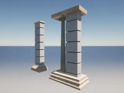 Two Architectural Columns 3D model