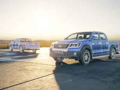 Pickup truck unbranded 3D model