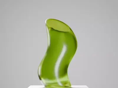 Modern Organic Glass Vase 3D Model 3D model