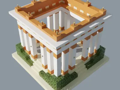 Ancient Building Low-poly 3D model