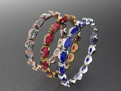 Luxury Marquise Eternity Engagement Ring 3D Print Size EU 48TO70 3D print model