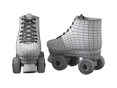 Roller Skates Low-poly 3D model
