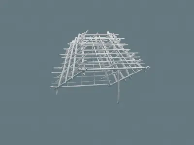 Low-Poly Trap wooden structure Low-poly 3D model