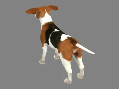 Cartoon beagle - dog Low-poly 3D model