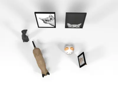 Cats pack Low-poly 3D model