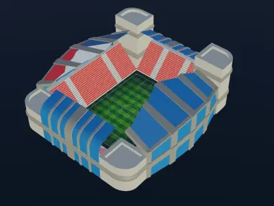 Football Stadium - Czechia Low-poly 3D model