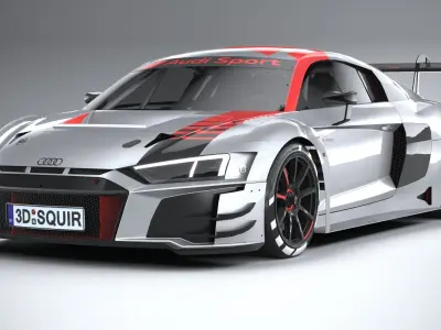 Audi R8 LMS GT3 2020 lowpoly 3D model