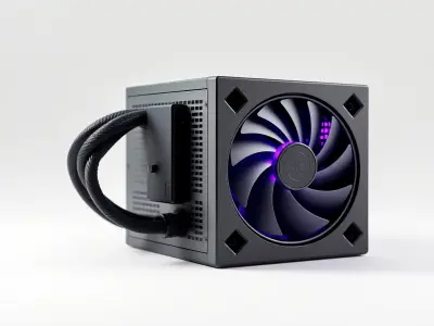 Modular Power Supply Unit with Cosmic Purple Lighting model pack Low-poly 3D model