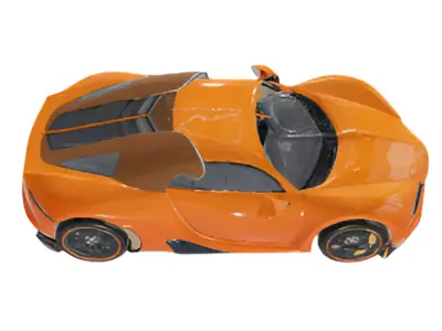 Bugatti Veyron Supercar Low-poly 3D model