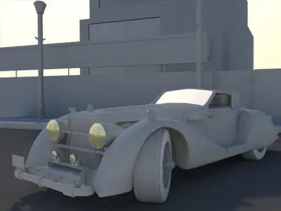 Old car from the 30 3D model
