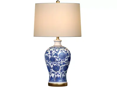 Table lamp Jennifer Ginger Jar Lotos Traditional Decorative  3D model