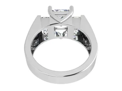 Princess Cut Diamond Luxury Ring 3931 3D print model