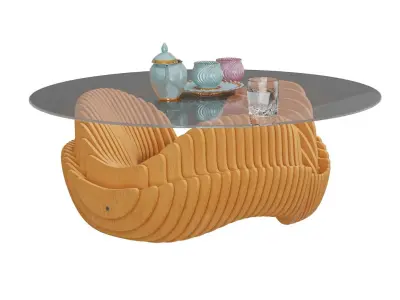 Parametric coffee table 09 3D model