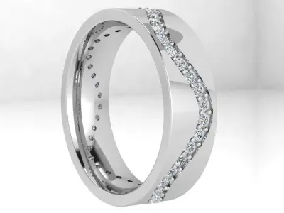 Diamond Wedding Band 4401 3D print model