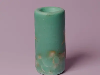Decorated candle lowpoly Low-poly 3D model