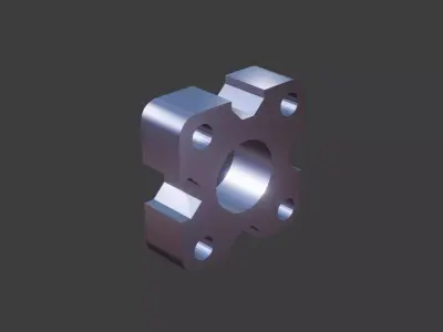 Square Flange 3D Model 3D model